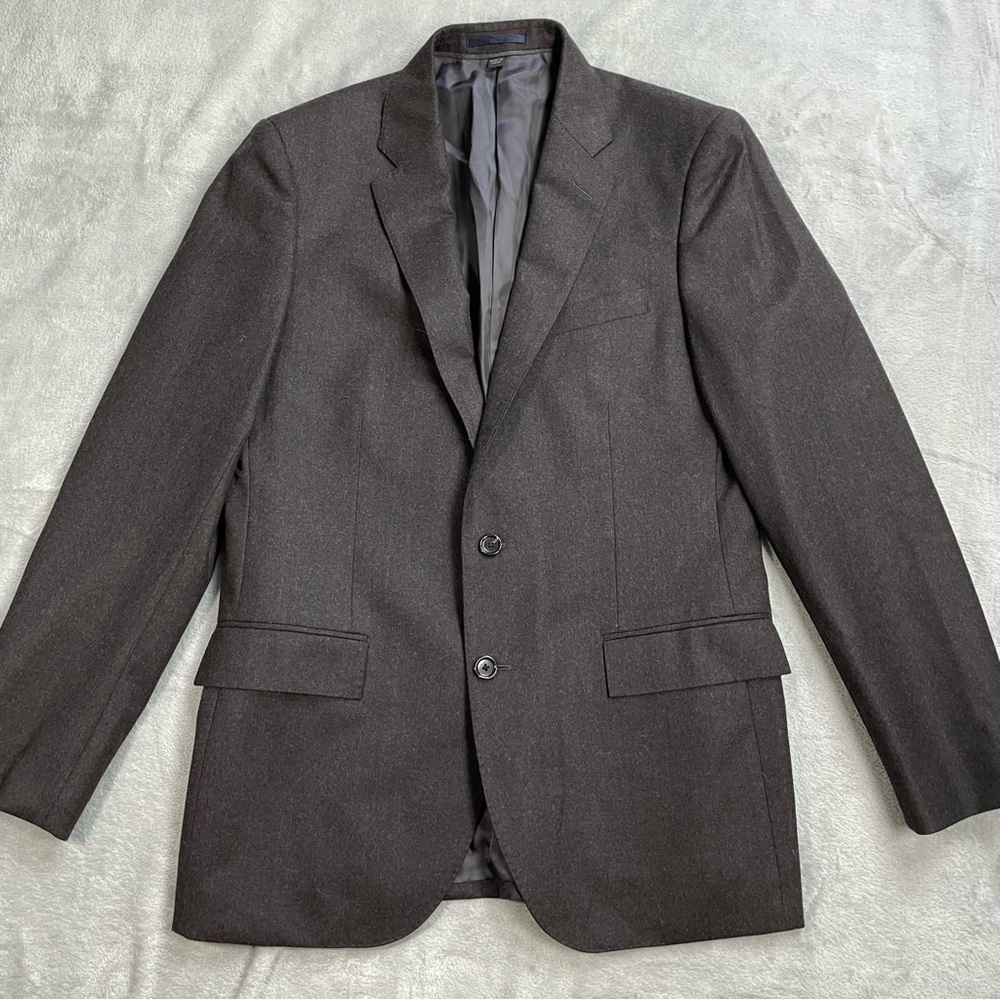 J.Crew Ludlow Blazer Jacket 40R Italian Wool Flannel Slim Fit Charcoal Gray